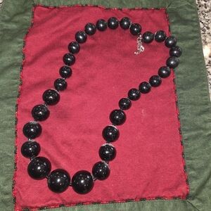 Chic Black Beaded Necklace